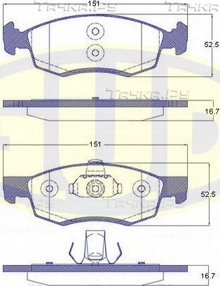 Тормозные колодки G.U.D. передние для Renault Logan II 2007-2026. Артикул GBP017232