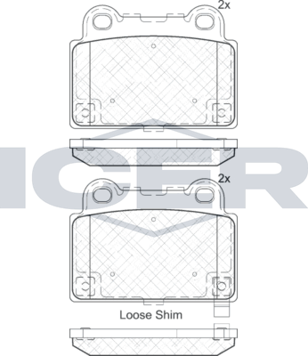 Тормозные колодки Icer для Mitsubishi Lancer X 2008-2015. Артикул 182095