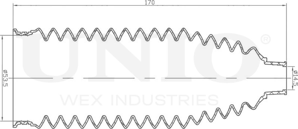 Пыльник рулевой рейки (Unio). Артикул DUC-20004