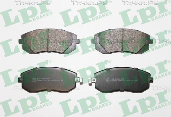 Тормозные колодки LPR передние для Subaru Impreza IV 2012-2016. Артикул 05P1363