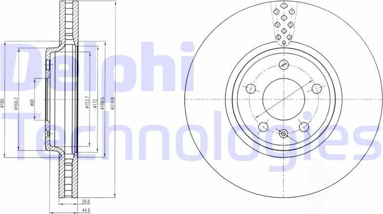 Тормозной диск Delphi. Артикул BG4080C