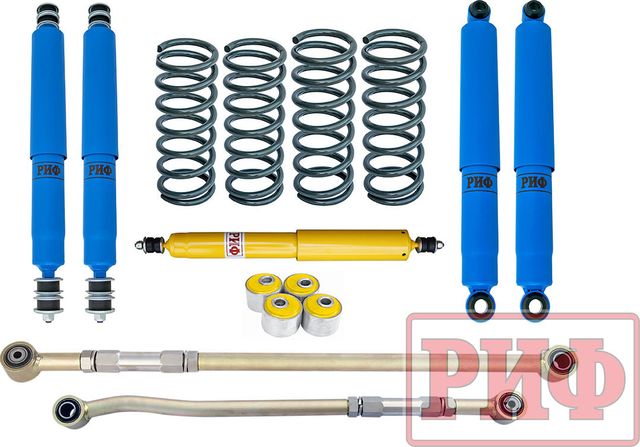 Лифт-комплект РИФ арктический жесткий для Nissan Patrol Y60 (правый руль) 1987-1997, лифт 50 мм. Артикул RIF-Y60-C-R-Arc