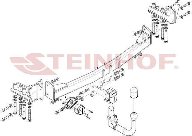 Фаркоп Steinhof для Land Rover Range Rover Evoque II (L551), вкл. AdBlue 2018-2026. Быстросъемный крюк. Артикул L-121