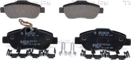 Тормозные колодки Bosch (Low-Metallic) передние для Fiat Panda II 2007-2012. Артикул 0 986 494 114