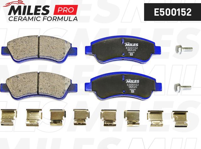Тормозные колодки Miles (Керамика) передние для Citroen C4 I 2004-2011. Артикул E500152