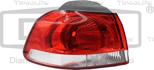 Фонарь задний DPA левый для Volkswagen Golf VI 2009-2013. Артикул 99451178102
