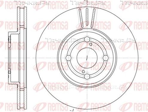 Тормозной диск Remsa передний для Toyota Corolla E110 2000-2002. Артикул 6703.10