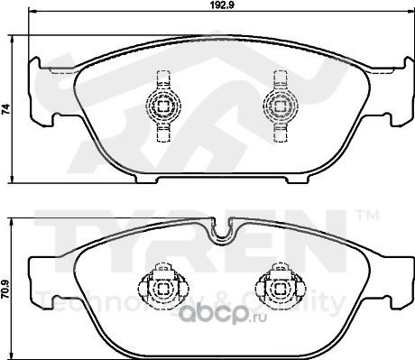 Колодки тормозные дисковые | перед | (Tyren). Артикул TYR1222261