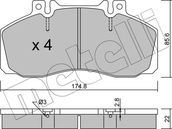 Тормозные колодки Metelli. Артикул 22-0267-0