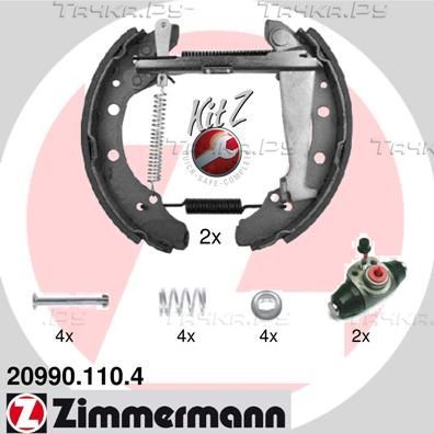 Тормозные колодки Zimmermann KIT Z задние для Volkswagen Caddy II 1996-2000. Артикул 20990.110.4