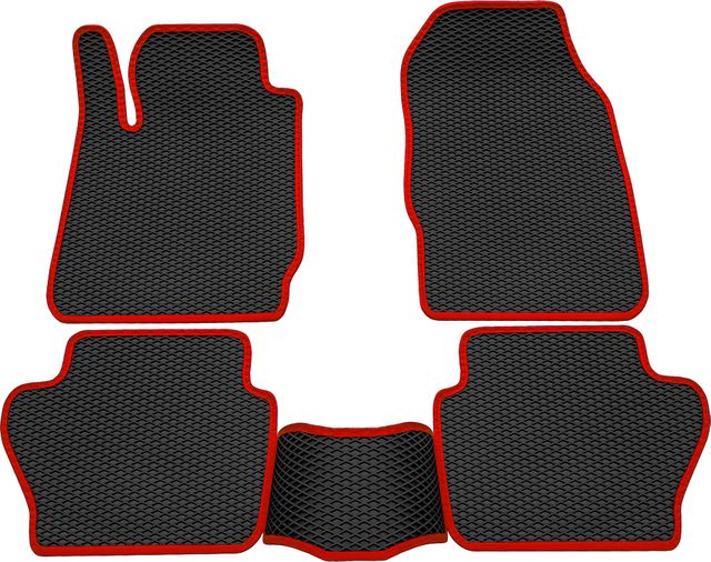 Коврики Rezkon EVA для салона Ford Fiesta VI до рестайлинга 2008-2015 Красный кант. Артикул 9016005104