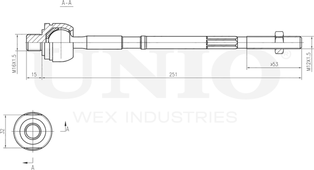 Тяга рулевая (Unio). Артикул SSP-30041