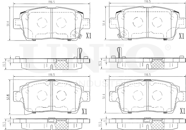 Колодки тормозные дисковые, комплект (Unio). Артикул BRP-20379
