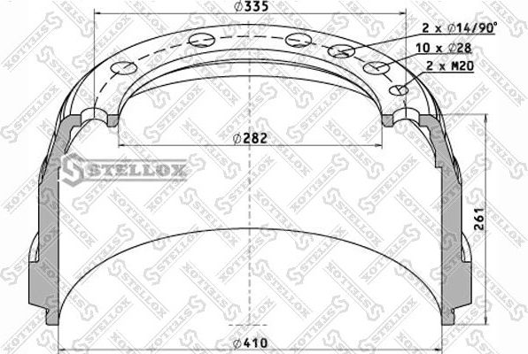 Тормозной барабан Stellox. Артикул 85-00016-SX