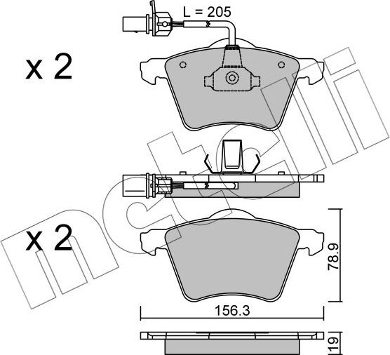 Тормозные колодки Metelli. Артикул 22-0550-1