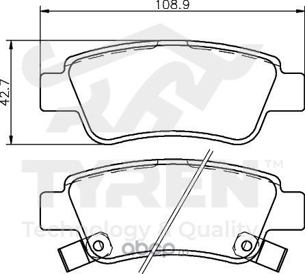 Колодки тормозные дисковые | зад | (Tyren). Артикул TYR1214131
