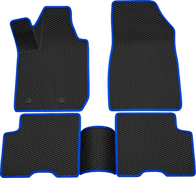 Коврики Rezkon 3D EVA ромб резиновые для салона Renault Arkana I 2019-2026 Синий кант. Артикул 9229040103