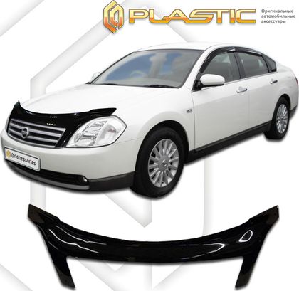Дефлектор СА Пластик для капота exclusive (Classic черный) Nissan Teana 2003-2008. Артикул 2010060101379