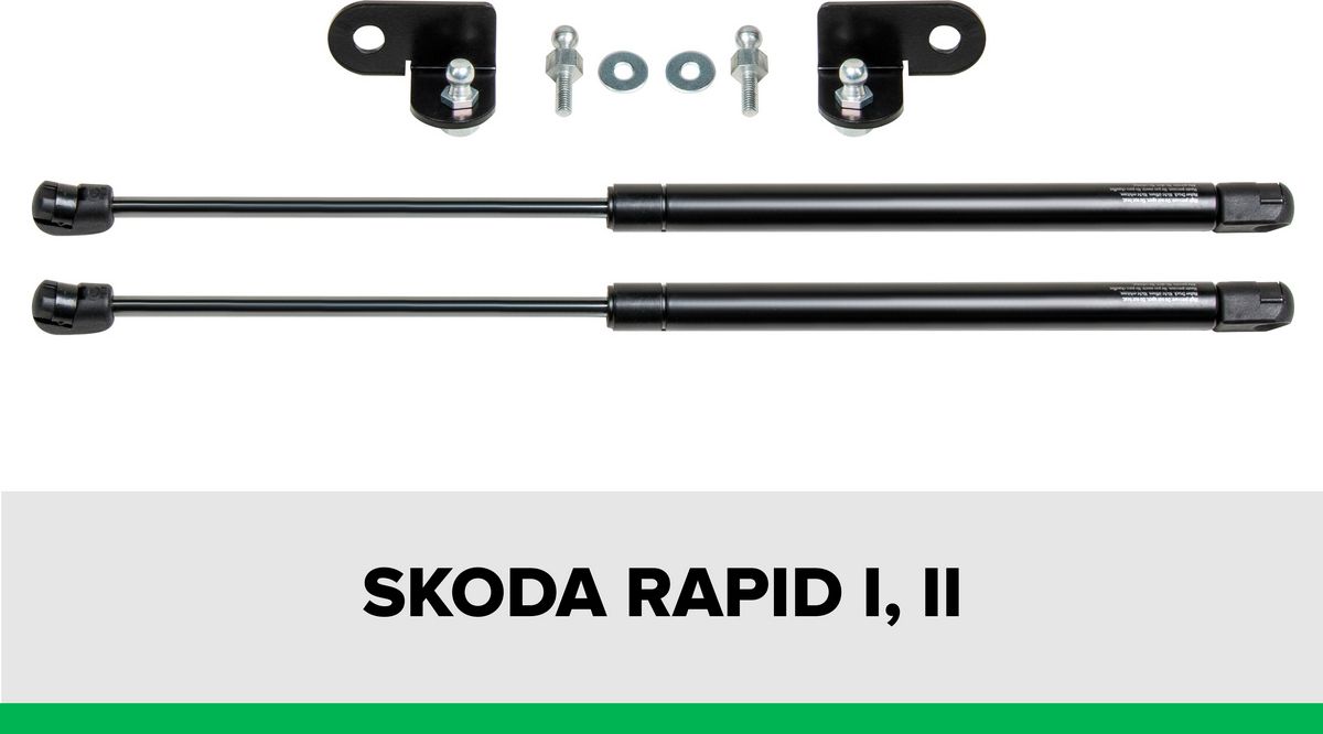 Амортизаторы (упоры) капота Pneumatic для Skoda Rapid I, II 2013-2020 2020-2026. Артикул KU-SK-RP00-02