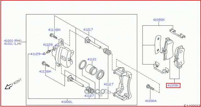 Тормозные колодки Nissan. Артикул D1060AX60A