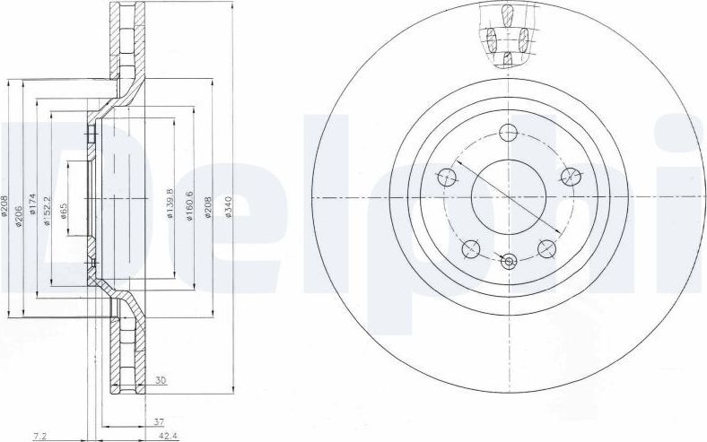 Тормозной диск Delphi. Артикул BG9054