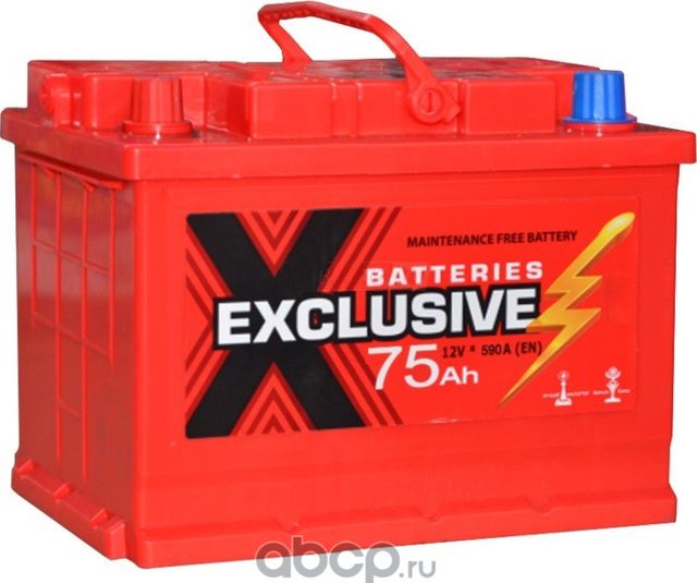 аккумулятор EXCLUSIVE 75 А/ч 600A (278х175х190) Казахстан (ETN-575 013 062) 6CT7. Артикул 6CT75VL1