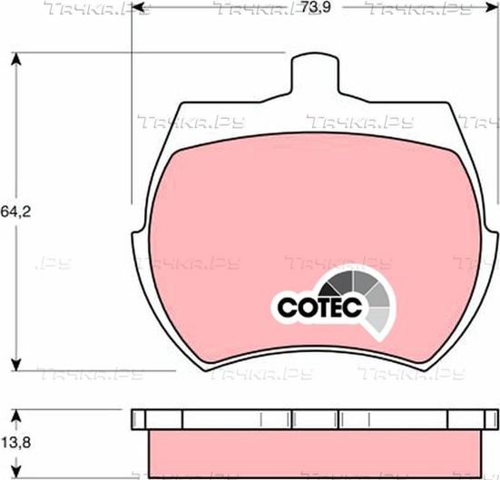 Тормозные колодки TRW COTEC передние для Rover Mini 1990-2000. Артикул GDB332