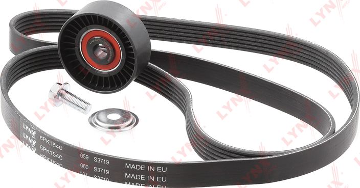 Приводной ремень поликлиновой с роликами (комплект) LYNXauto. Артикул PK-5028