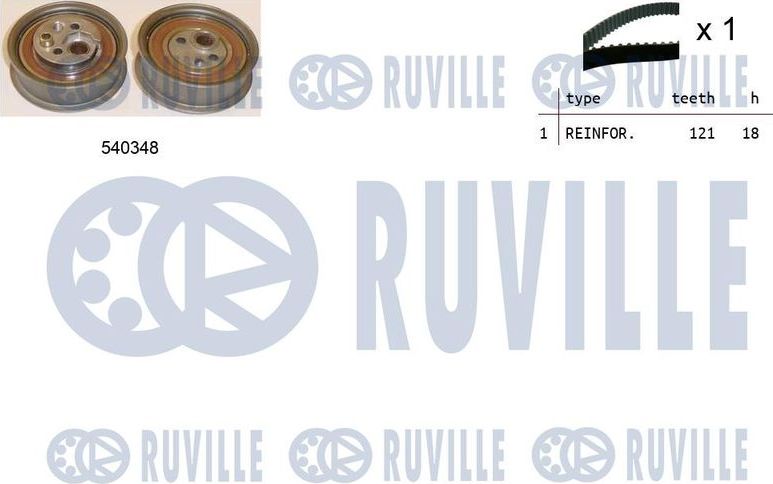 Ремень ГРМ с роликами (комплект) Ruville. Артикул 550228