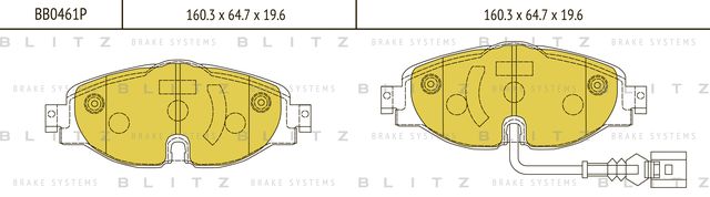 Колодки тормозные VAG A3/OCTAVIA/GOLF VII 12- перед. (Blitz). Артикул BB0461P