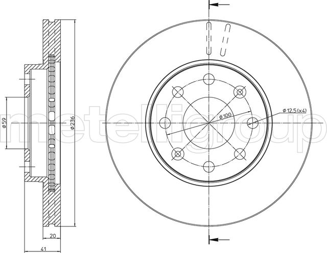 Тормозной диск Metelli передний для Daewoo Kalos 2002-2007. Артикул 23-0790C