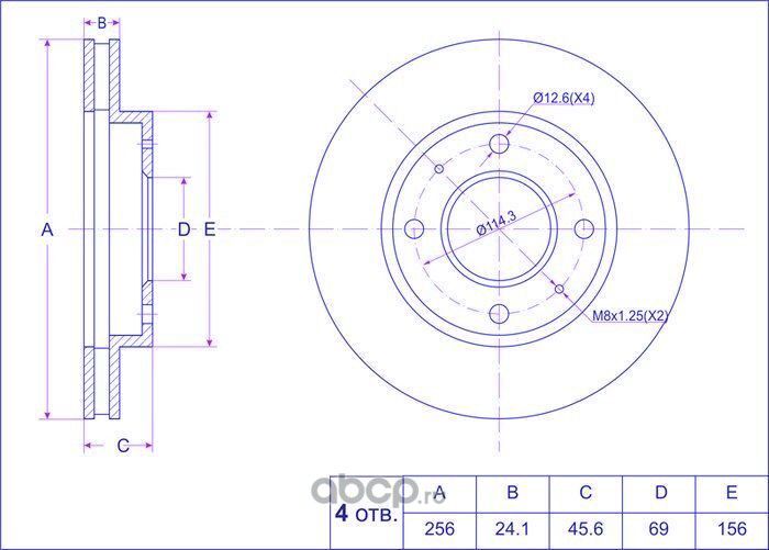 Диск тормозной (TI-Guar). Артикул TGMR389722