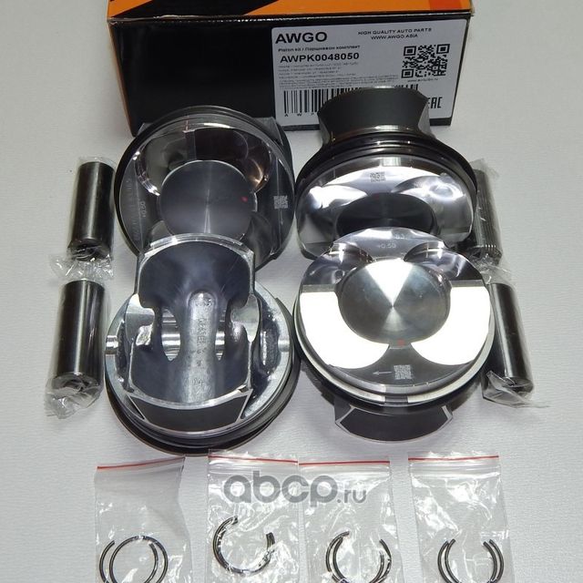 4 шт. порш., кольца, пальцы 0,50 (комплект) AWPK0048050 (Awgo) Awgo. Артикул AWPK0048050