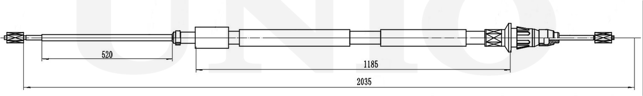 Трос ручного тормоза (Unio). Артикул CAB-60039