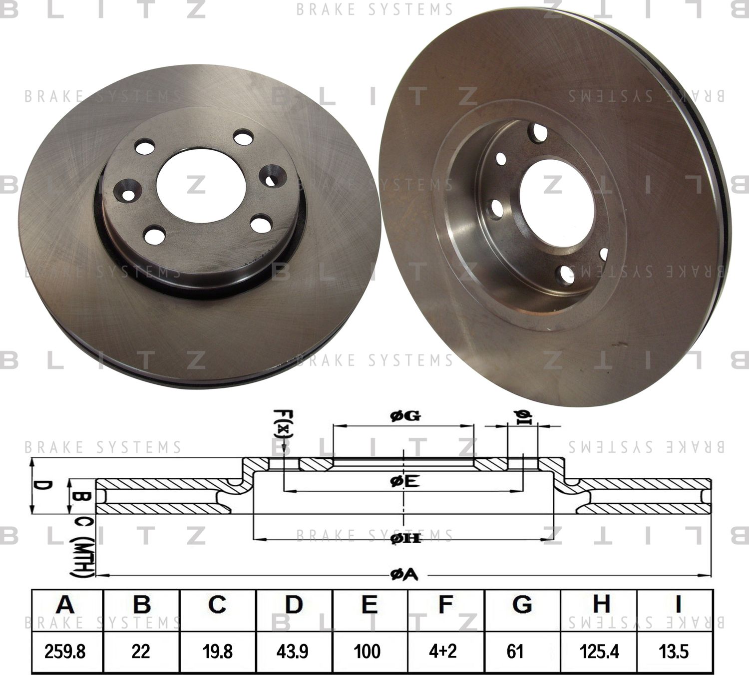Диск тормозной передний вентилируемый Renault Logan/Sandero/Megane 2008 (Blitz). Артикул BS0187