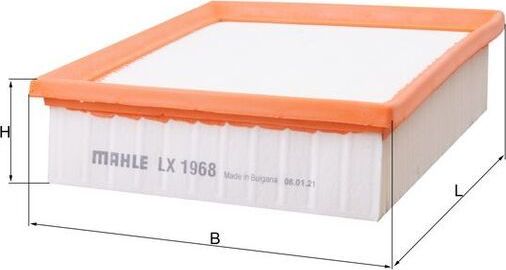 Воздушный фильтр Mahle. Артикул LX 1968