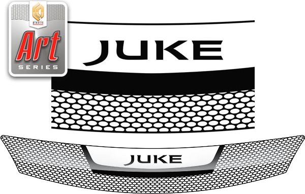 Дефлектор СА Пластик для капота (Серия "Art" белая) Nissan Juke 2010-2019. Артикул 2010011407062