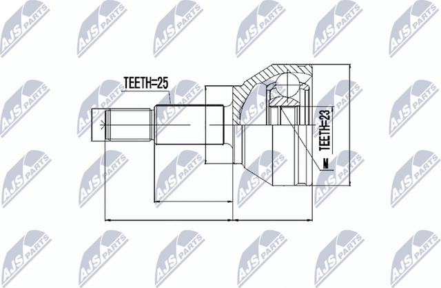 Шрус наружный (граната) NTY. Артикул NPZ-FR-019