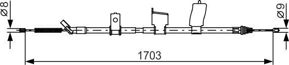 Трос ручника (тросик ручного тормоза) Bosch. Артикул 1 987 482 338