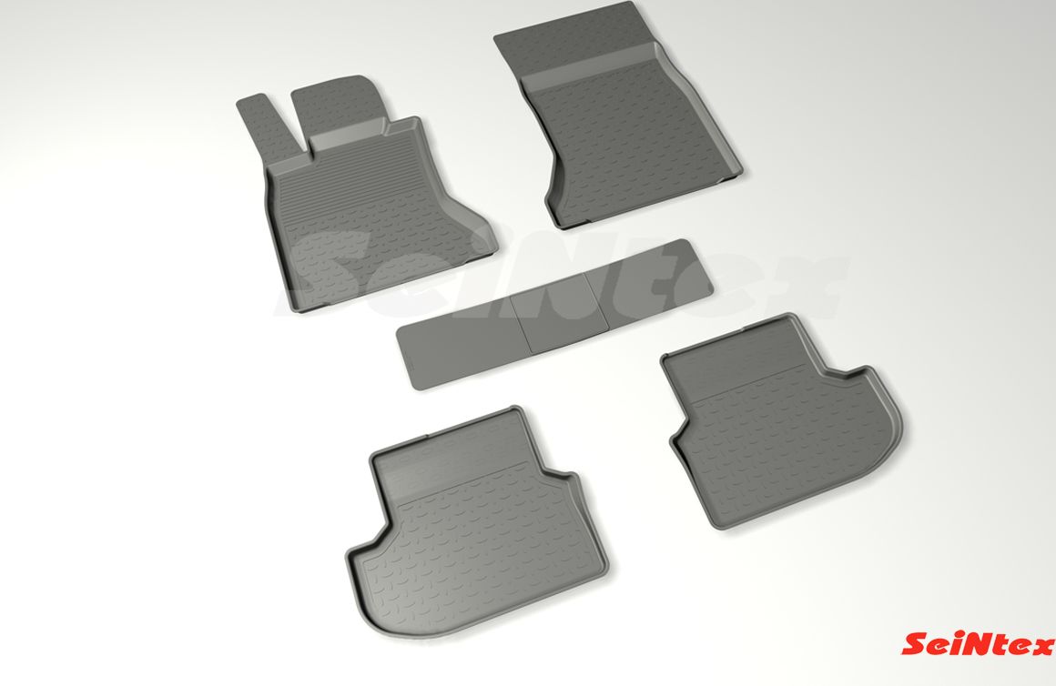 Коврики резиновые Seintex с высоким бортиком для салона BMW 5-Серия F10 2013-2016. Артикул 88278