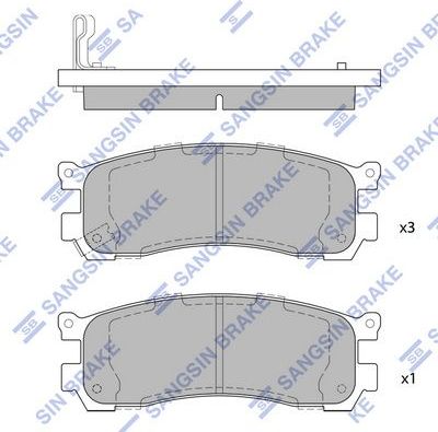 Тормозные колодки Sangsin Hi-Q. Артикул SP1528
