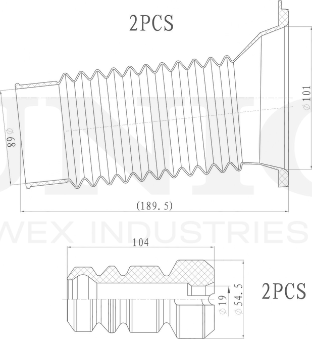 Отбойник и пыльник амортизатора, комплект (Unio). Артикул DUC-50079