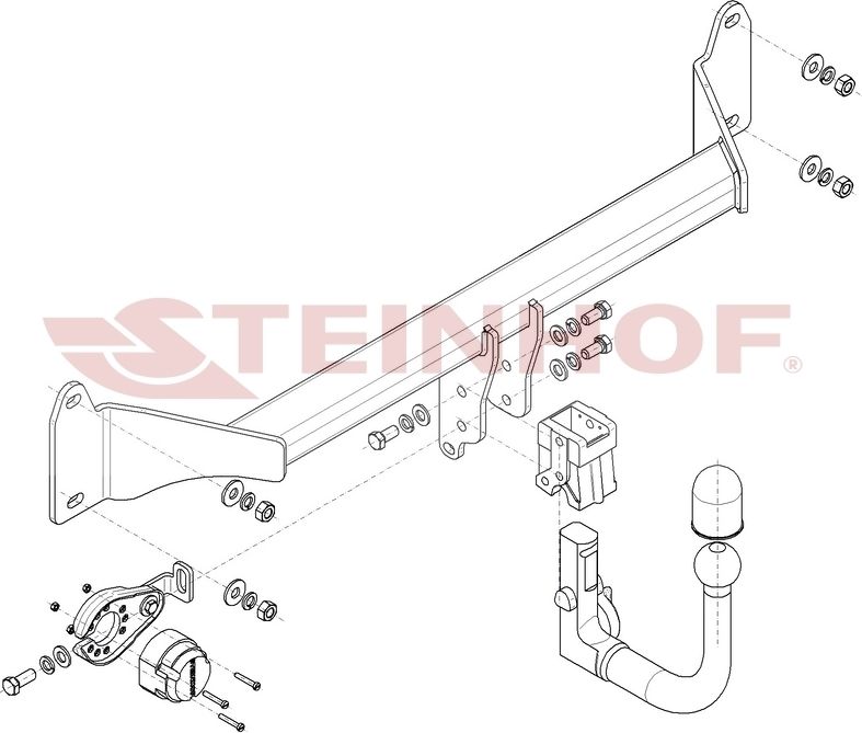 Фаркоп Steinhof для BMW 2 Gran Coupe (F44) 2019-2026. Быстросъемный крюк. Артикул B-097