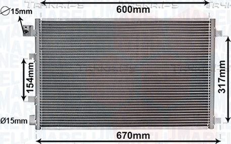 Радиатор кондиционера (конденсатор) Magneti Marelli. Артикул 350203879000