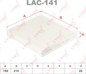 Салонный фильтр LYNXauto для Toyota Hilux VII 2004-2015. Артикул LAC-141