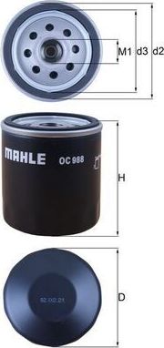 Масляный фильтр Mahle. Артикул OC 988