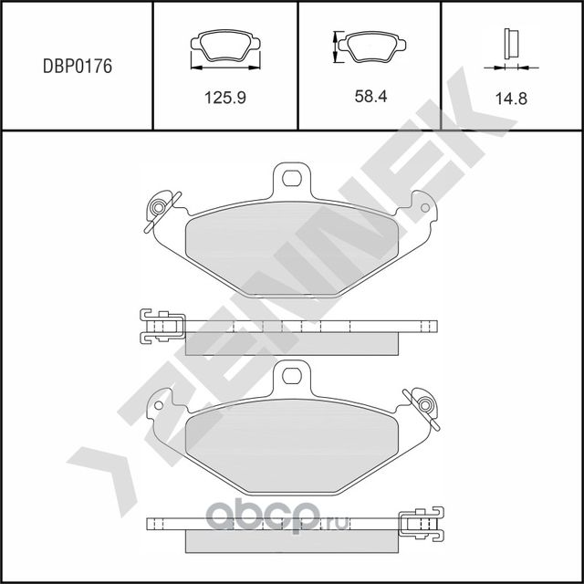 Колодки тормозные дисковые задние RENAULT SAFRANE 92-00, RENAULT 21 86-97 (Zennek). Артикул DBP0176
