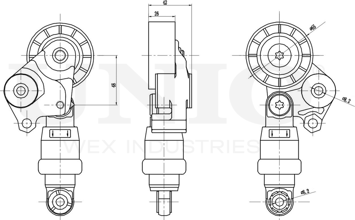 Натяжитель/демпфер ремня (Unio). Артикул TNS-10292