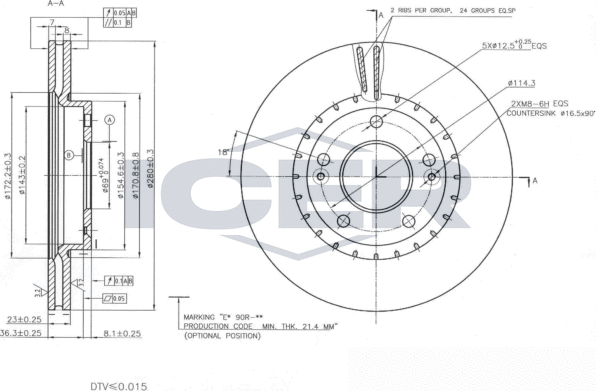 Тормозной диск Icer. Артикул 78BD5182-2