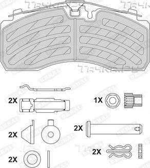 Тормозные колодки BERAL передние/задние для MAN TGM 2005-2026. Артикул BCV29287TK